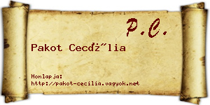 Pakot Cecília névjegykártya